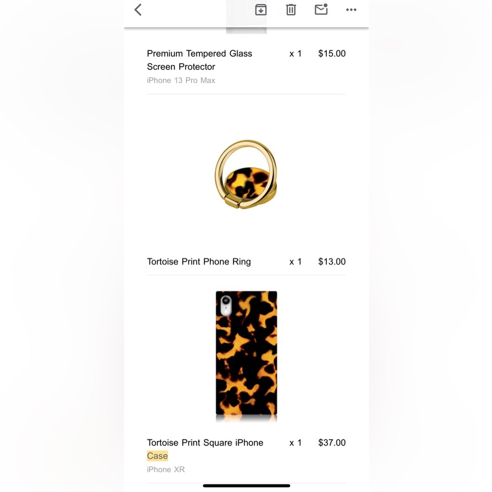 flaunt square case and gold ring